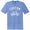 Custom Text Arched Over A Vintage Bike Blue Heather Mens Tri-Blend DTG T-Shirt