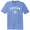 Custom Text Name Arched over Soccer Ball With Custom Number In Ball Blue Heather Mens Tri-Blend DTG T-Shirt
